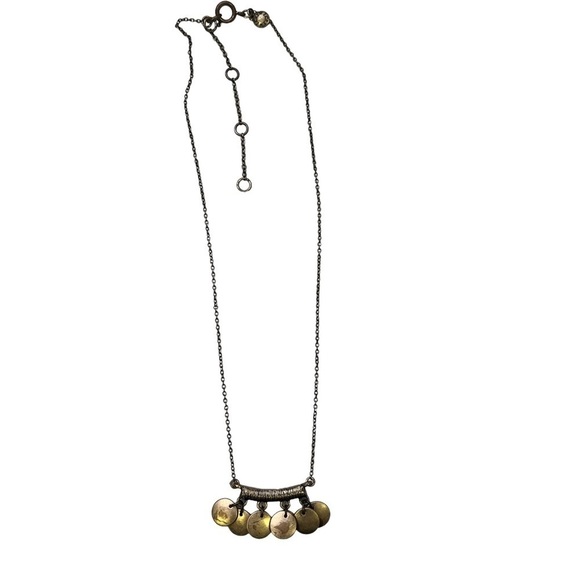 J Crew Art Deco Metal Charm Necklace - Picture 2 of 6